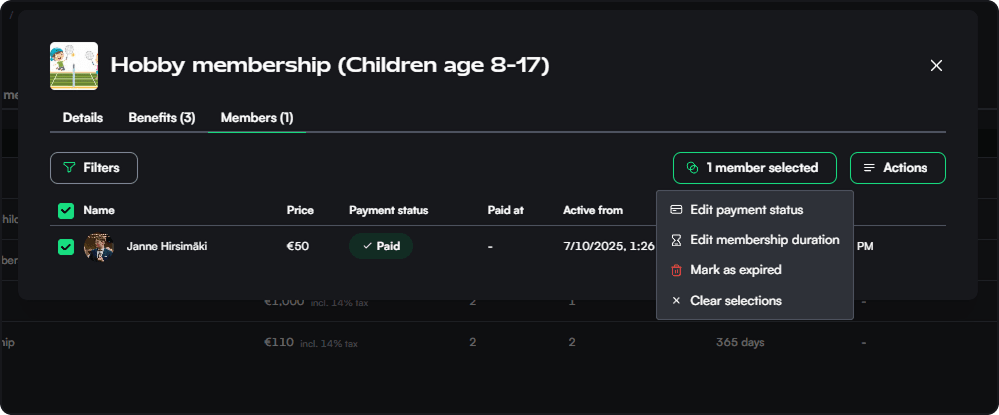 memberships